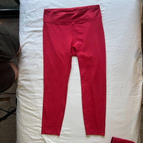 Outdoor Voices TechSweat Crop Top Bra 7/8 Flex Legging Set Pink Red Size L Large - Picture 8 of 16